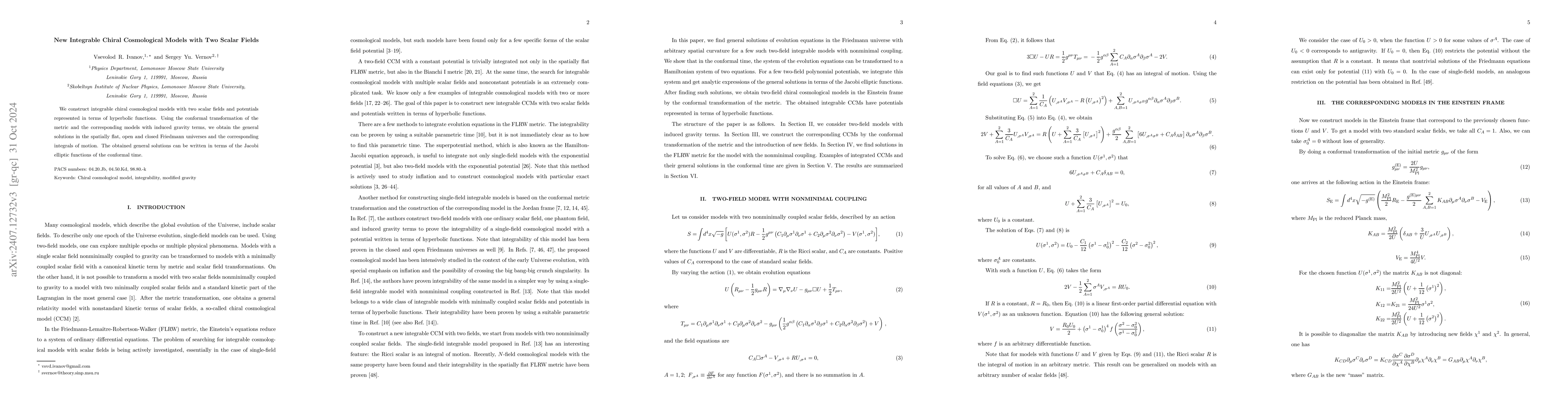 Thumbnail for New Integrable Chiral Cosmological Models with Two Scalar Fields