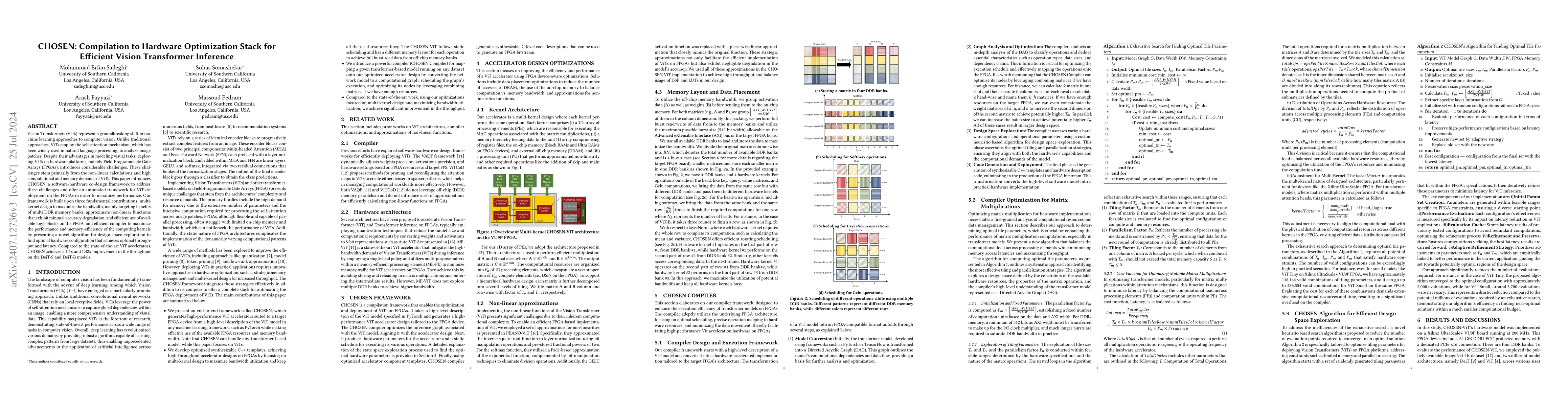Thumbnail for CHOSEN: Compilation to Hardware Optimization Stack for Efficient Vision
  Transformer Inference
