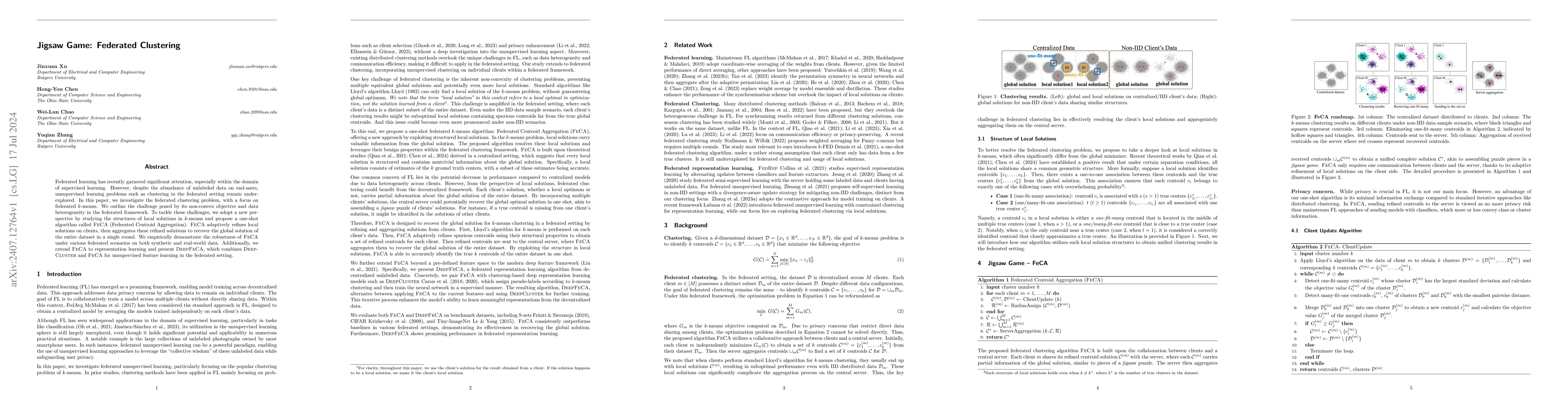Thumbnail for Jigsaw Game: Federated Clustering