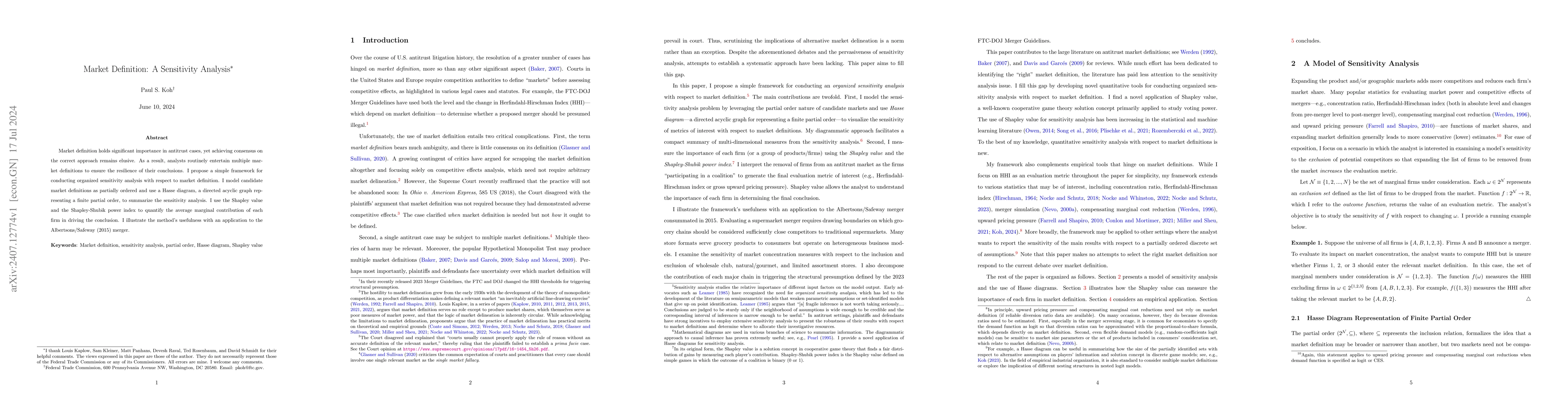 Thumbnail for Market Definition: A Sensitivity Analysis