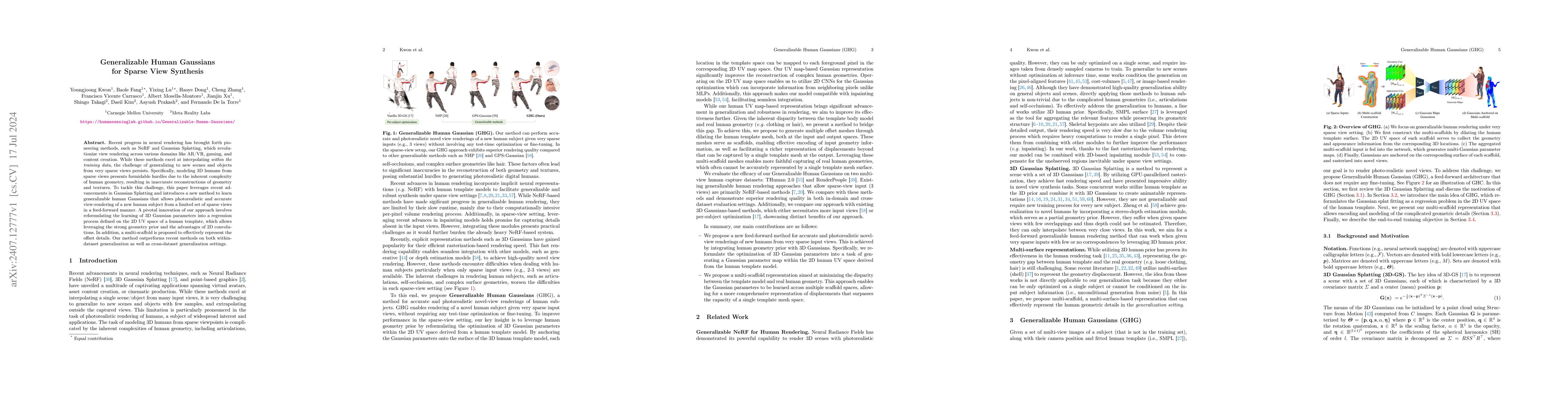 Thumbnail for Generalizable Human Gaussians for Sparse View Synthesis