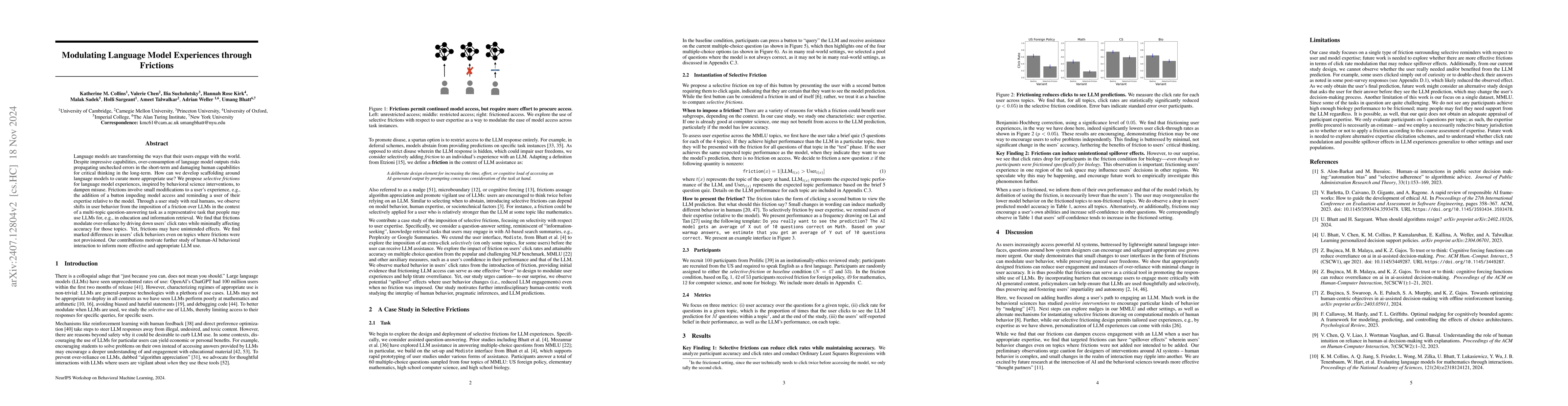 Thumbnail for Modulating Language Model Experiences through Frictions