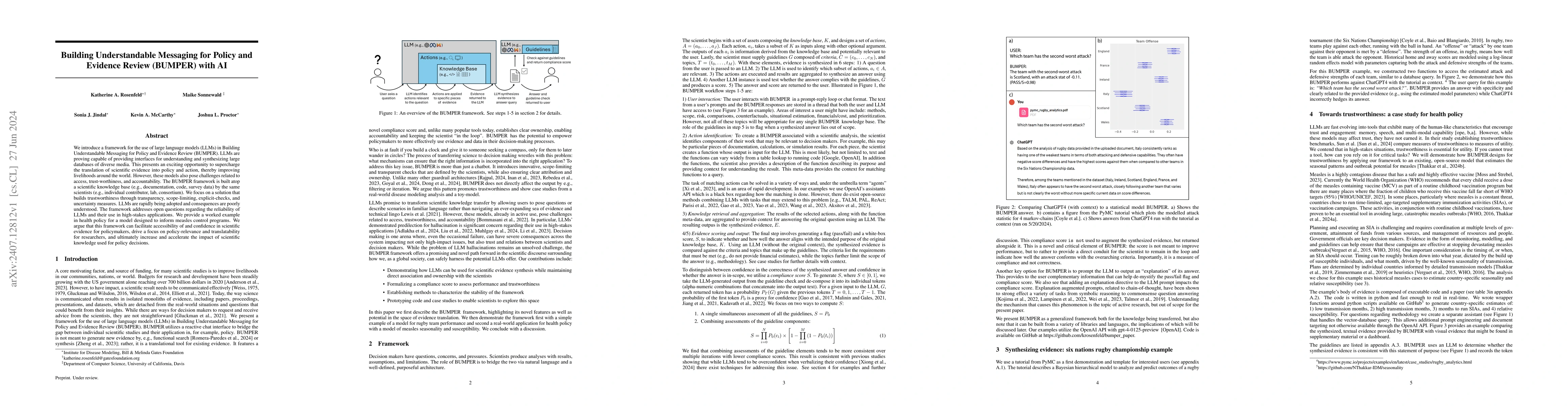 Thumbnail for Building Understandable Messaging for Policy and Evidence Review
  (BUMPER) with AI