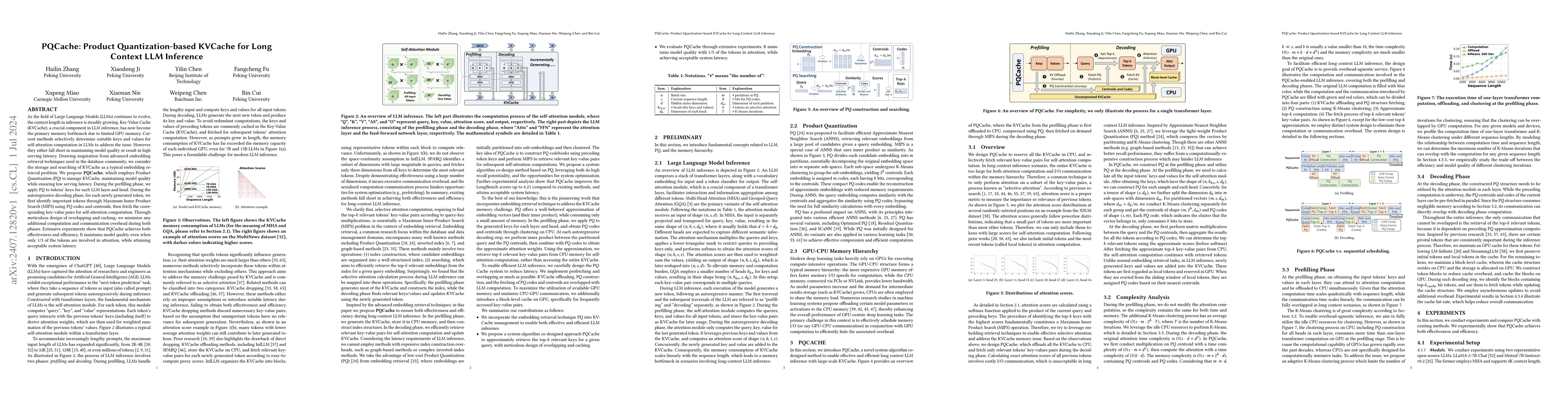 Thumbnail for PQCache: Product Quantization-based KVCache for Long Context LLM
  Inference