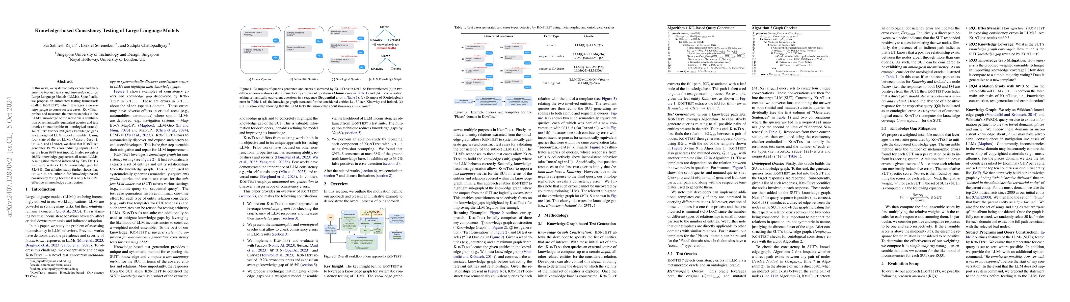 Thumbnail for Knowledge-based Consistency Testing of Large Language Models