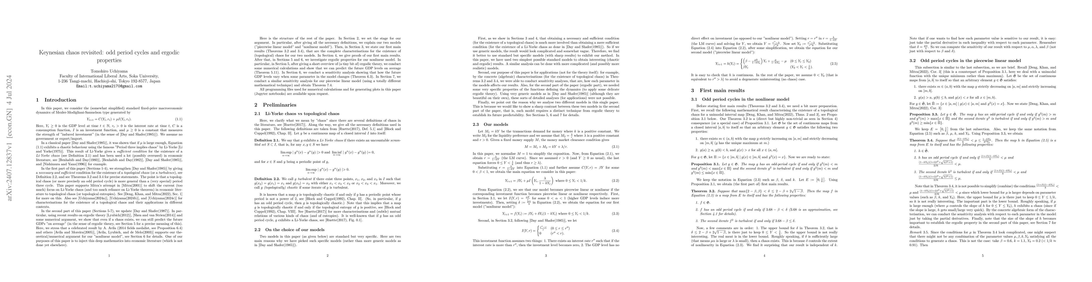 Thumbnail for Keynesian chaos revisited: odd period cycles and ergodic properties