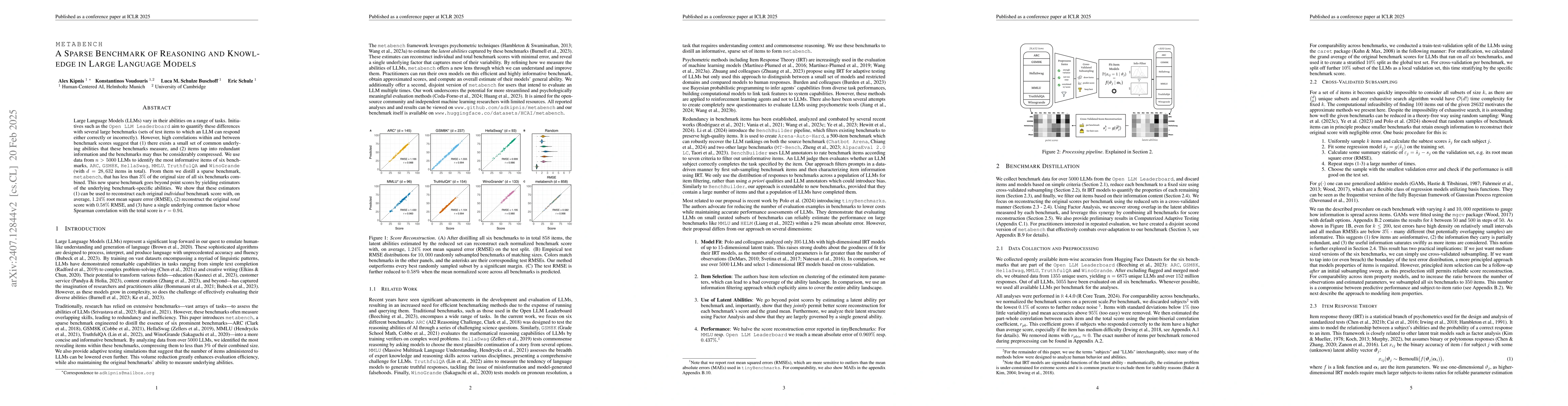 Thumbnail for $\texttt{metabench}$ -- A Sparse Benchmark to Measure General Ability in
  Large Language Models