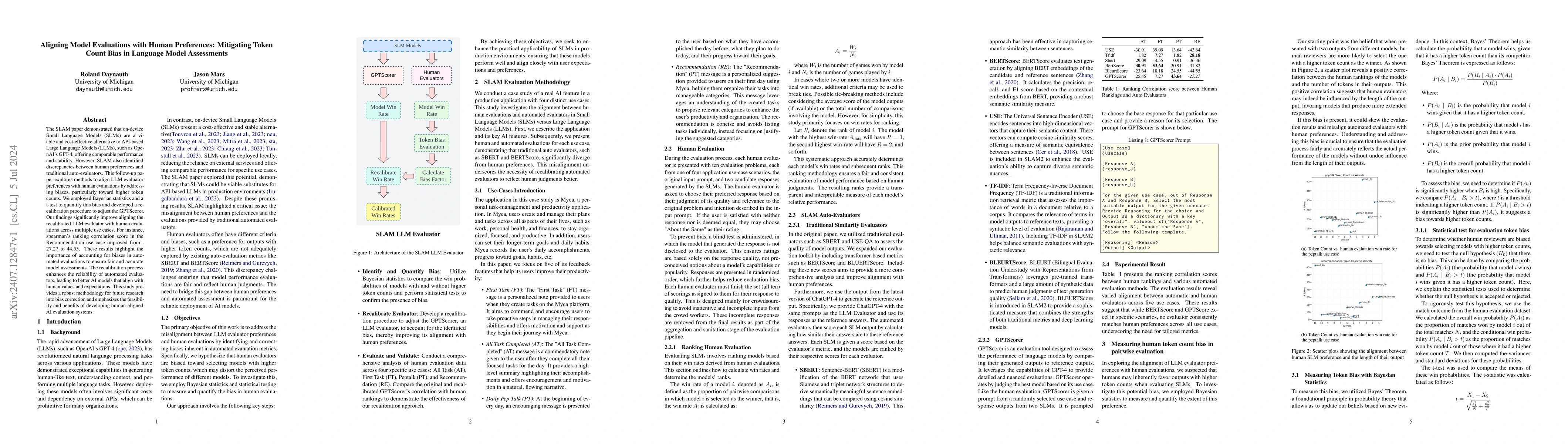 Thumbnail for Aligning Model Evaluations with Human Preferences: Mitigating Token
  Count Bias in Language Model Assessments