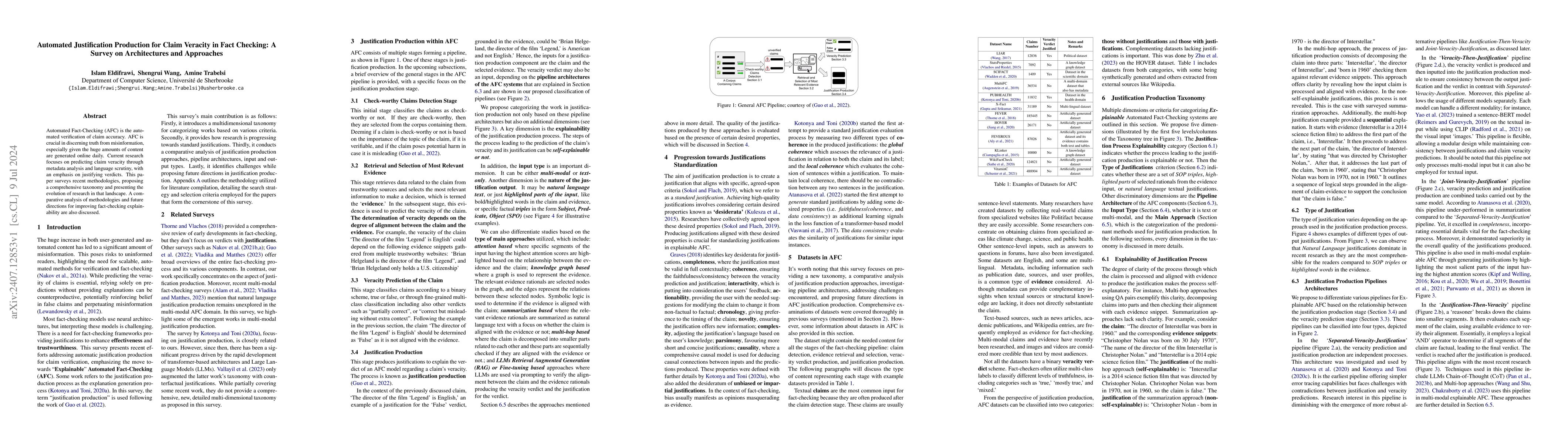 Thumbnail for Automated Justification Production for Claim Veracity in Fact Checking:
  A Survey on Architectures and Approaches