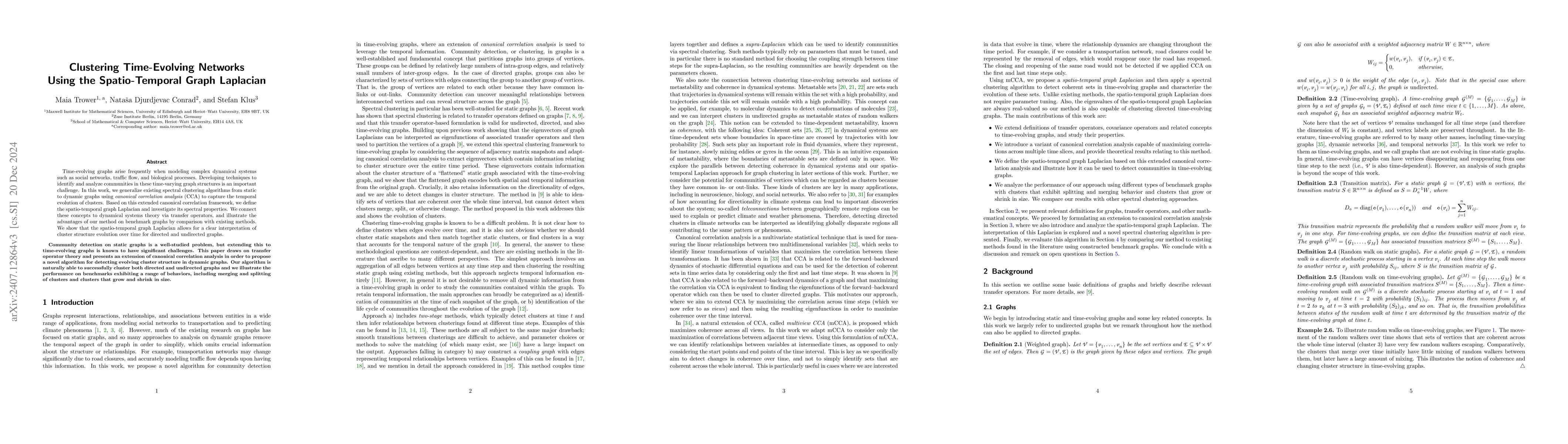 Thumbnail for Clustering Time-Evolving Networks Using the Dynamic Graph Laplacian