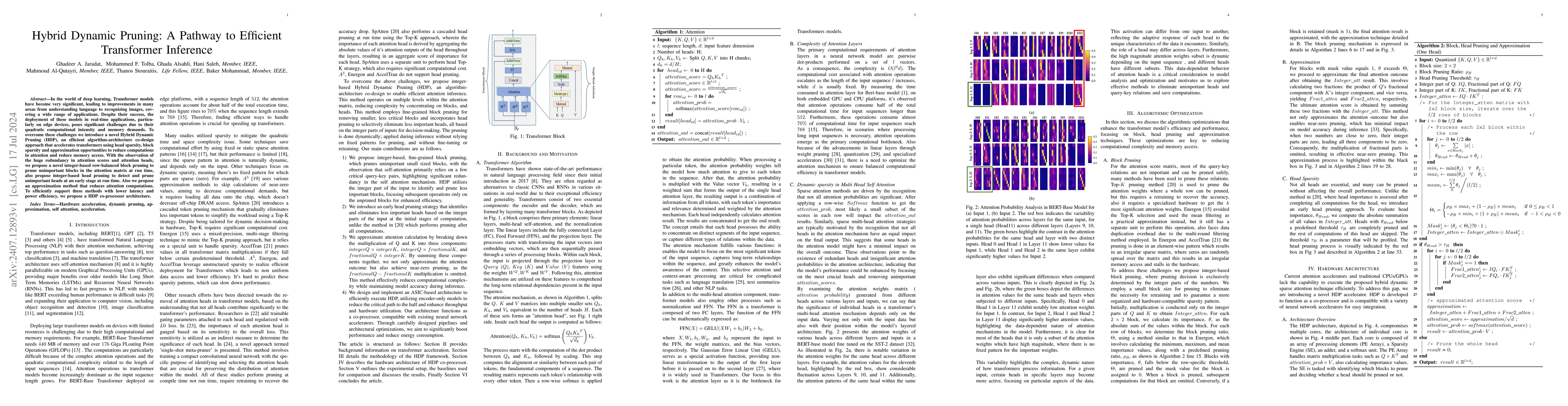 Thumbnail for Hybrid Dynamic Pruning: A Pathway to Efficient Transformer Inference