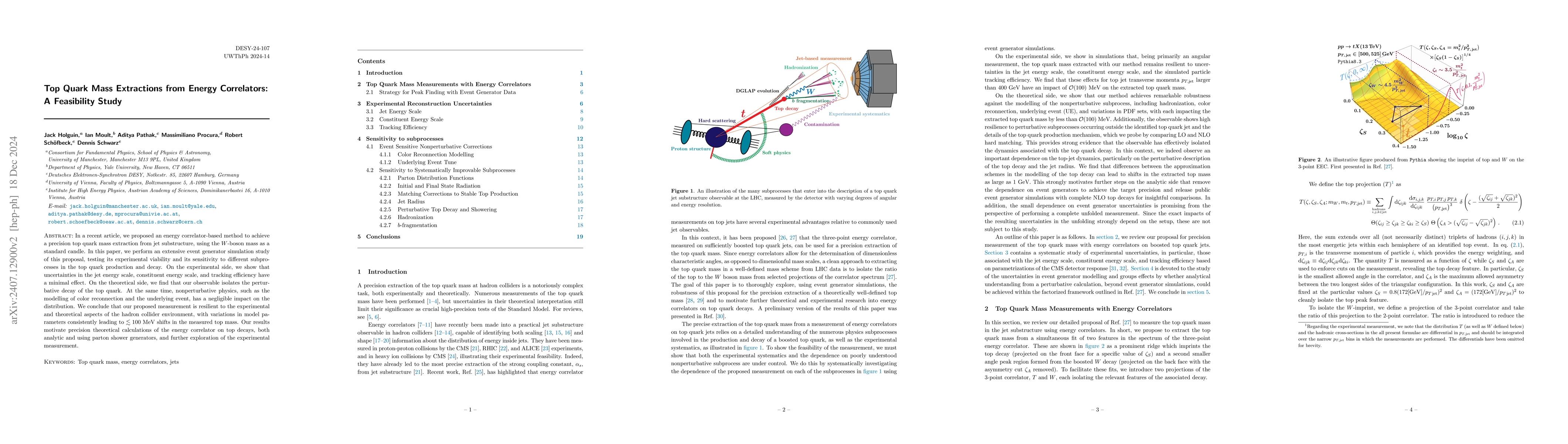 Thumbnail for Top Quark Mass Extractions from Energy Correlators: A Feasibility Study
