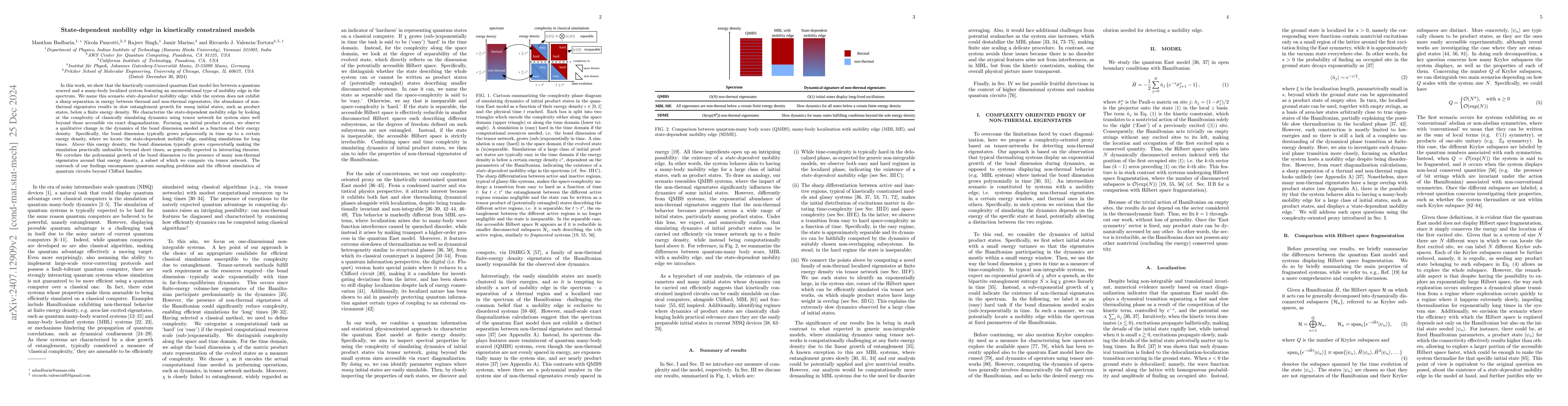 Thumbnail for State-dependent mobility edge in kinetically constrained models