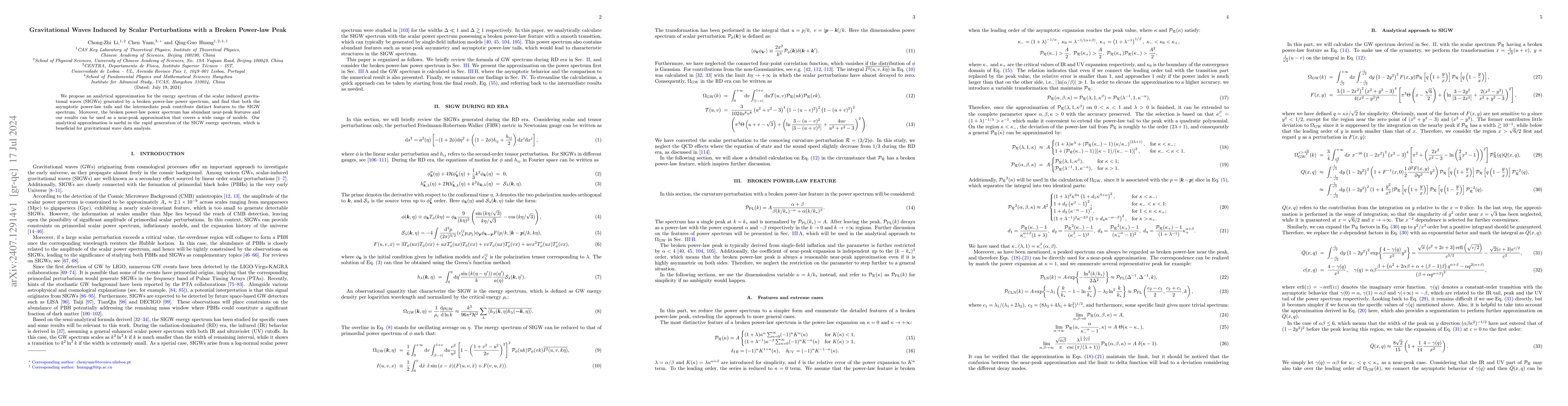 Thumbnail for Gravitational Waves Induced by Scalar Perturbations with a Broken
  Power-law Peak