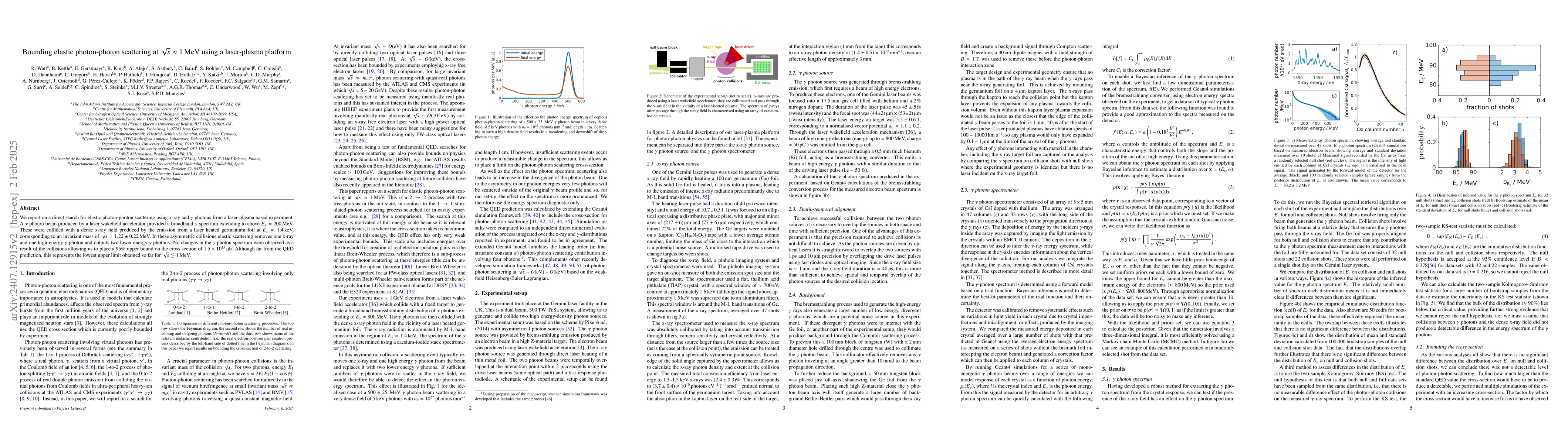 Thumbnail for Bounding elastic photon-photon scattering at $\sqrt s \approx 1\,$MeV
  using a laser-plasma platform