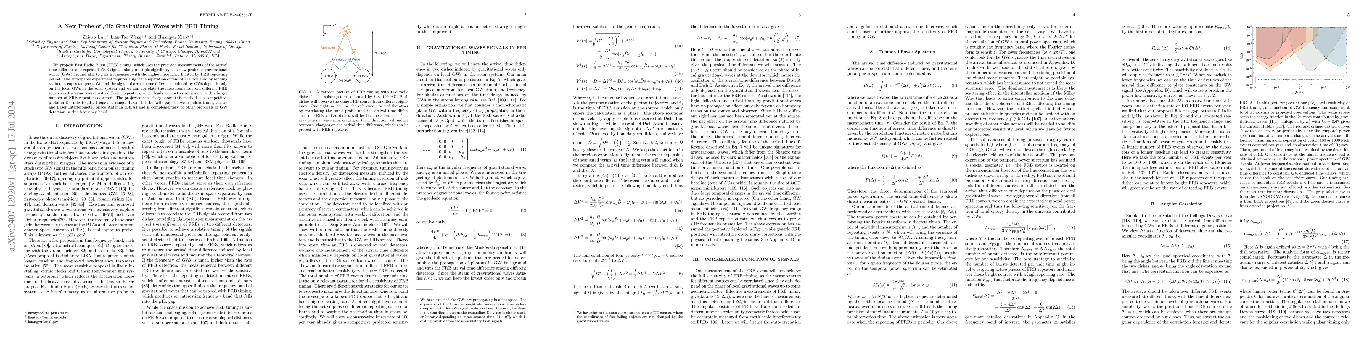 Thumbnail for A New Probe of $μ$Hz Gravitational Waves with FRB Timing