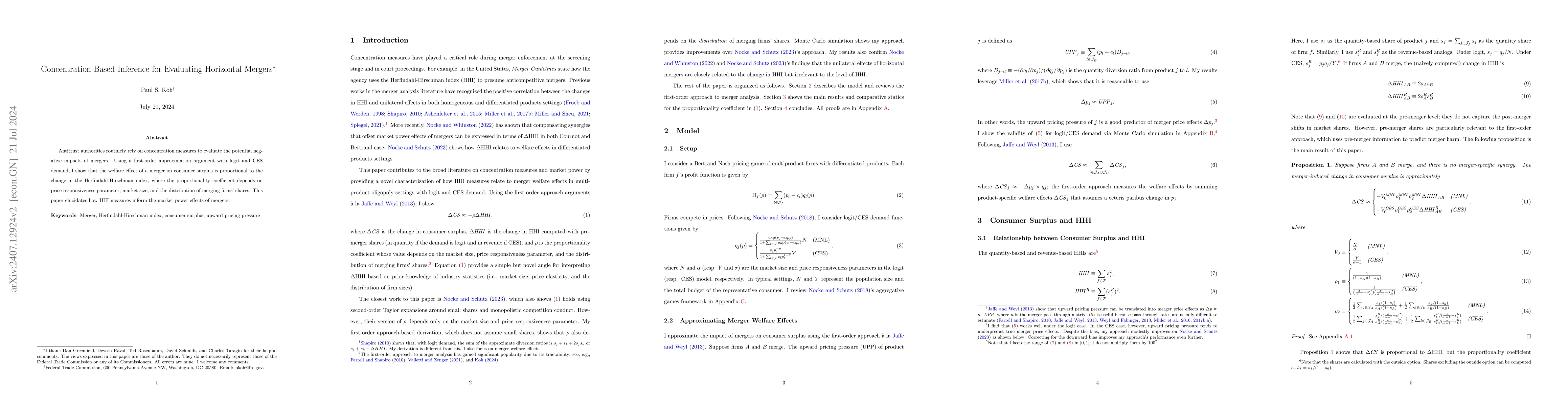 Thumbnail for Concentration-Based Inference for Evaluating Horizontal Mergers