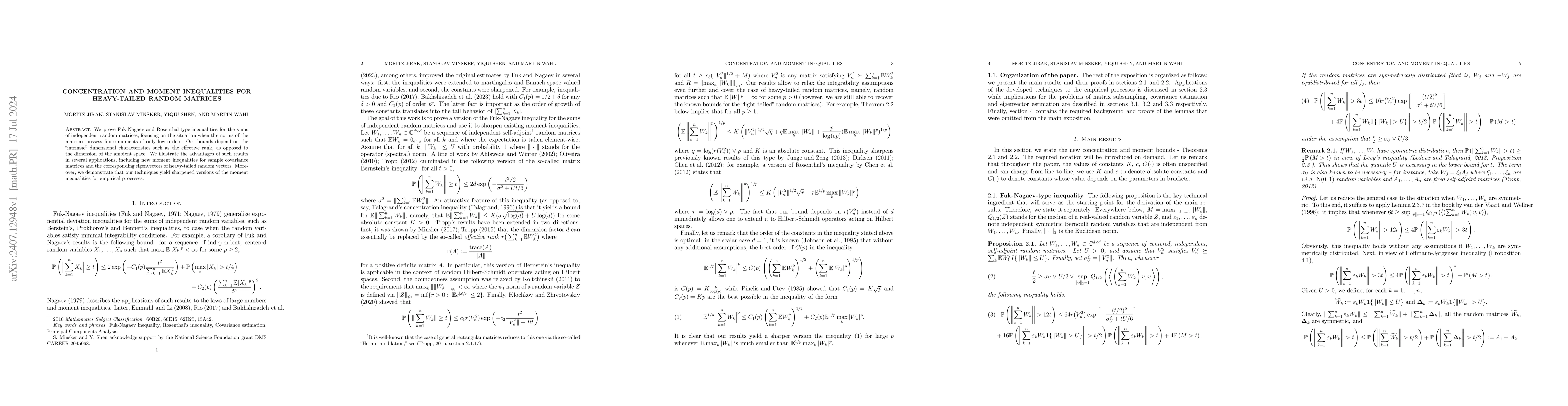Thumbnail for Concentration and moment inequalities for heavy-tailed random matrices