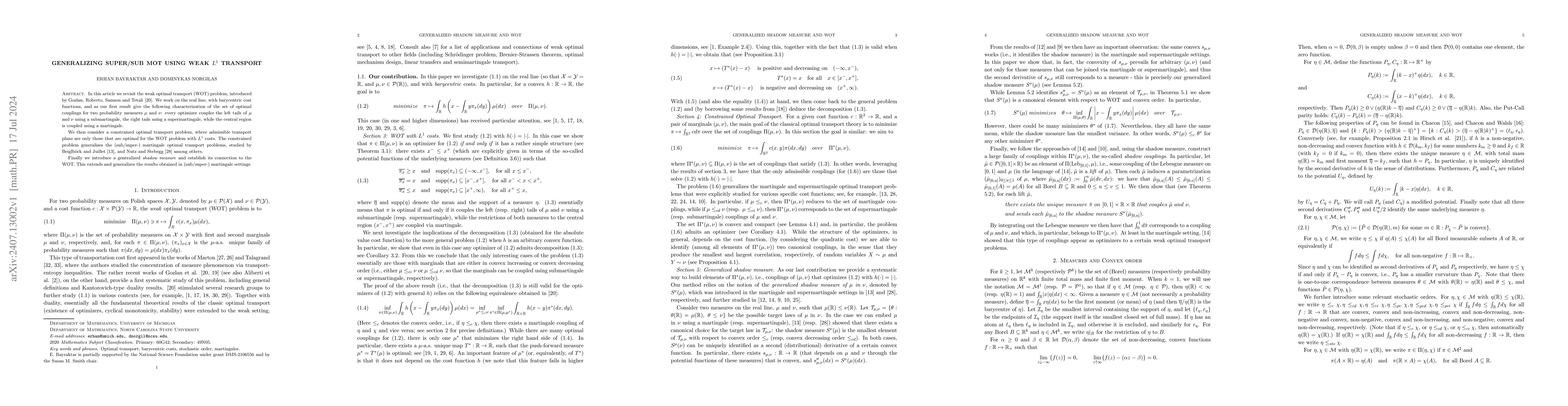 Thumbnail for Generalizing Super/Sub MOT using weak $L^1$ transport