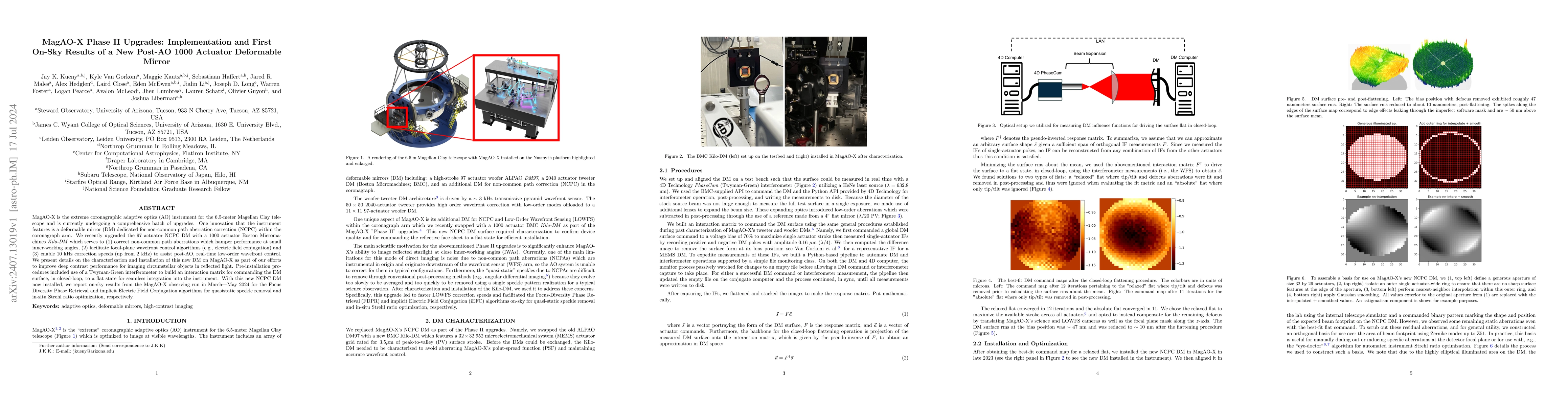 Thumbnail for MagAO-X Phase II Upgrades: Implementation and First On-Sky Results of a
  New Post-AO 1000 Actuator Deformable Mirror