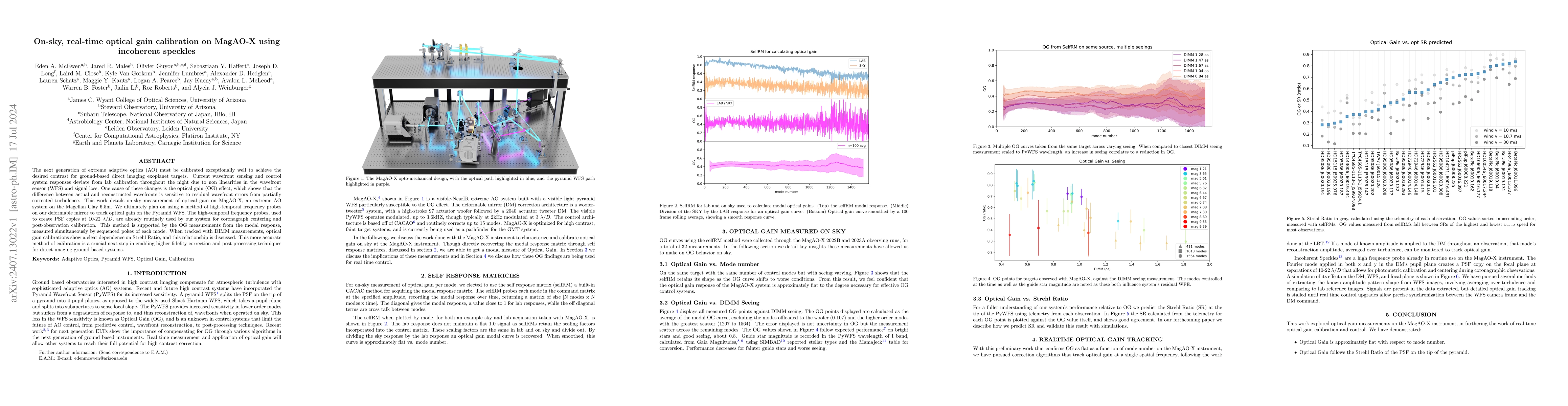 Thumbnail for On-sky, real-time optical gain calibration on MagAO-X using incoherent
  speckles