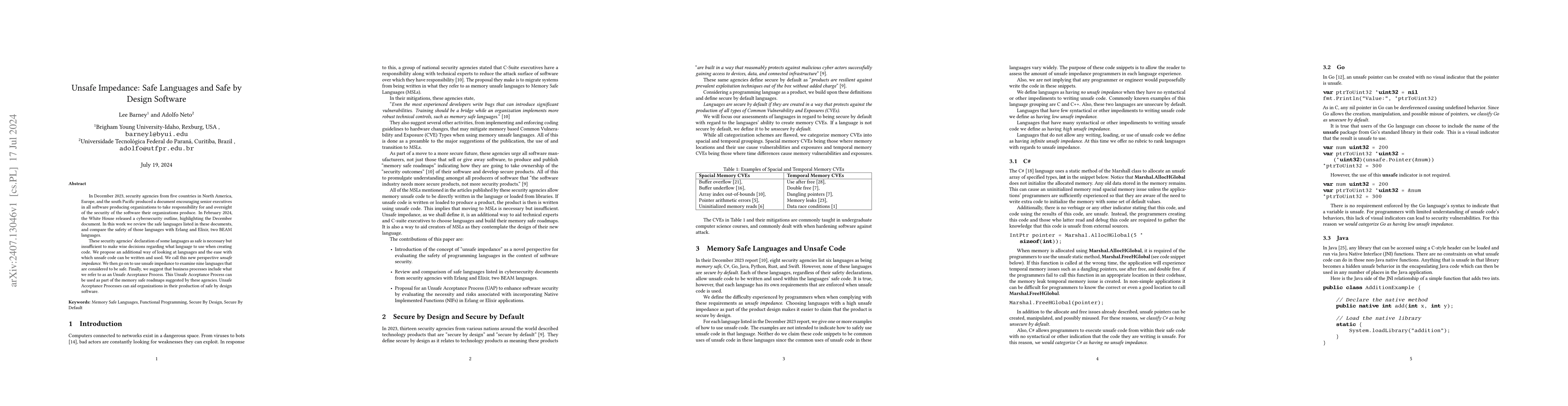 Thumbnail for Unsafe Impedance: Safe Languages and Safe by Design Software