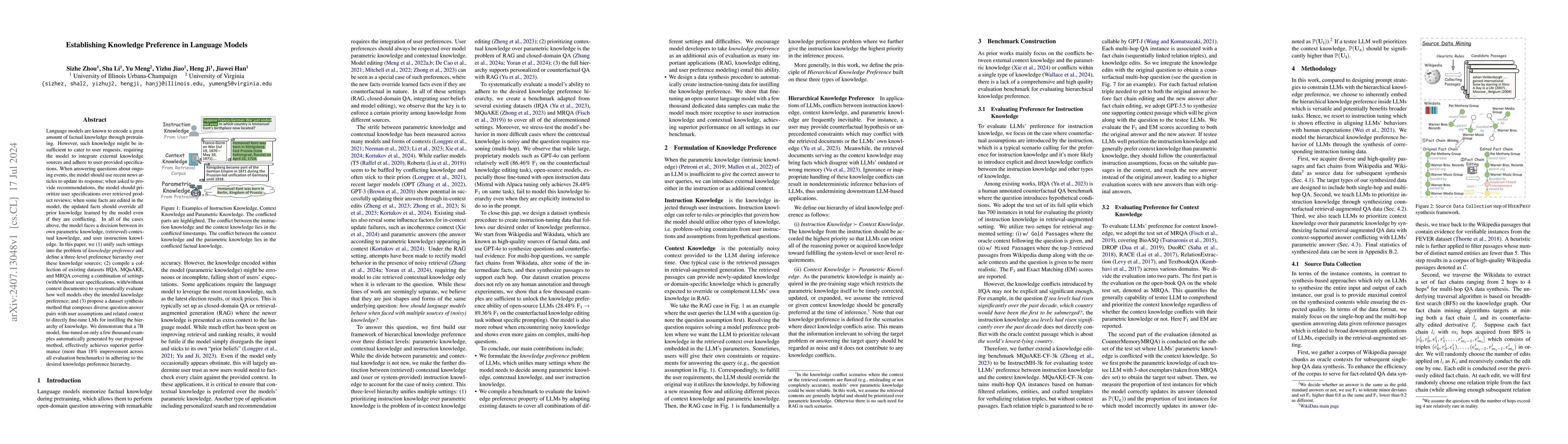 Thumbnail for Establishing Knowledge Preference in Language Models