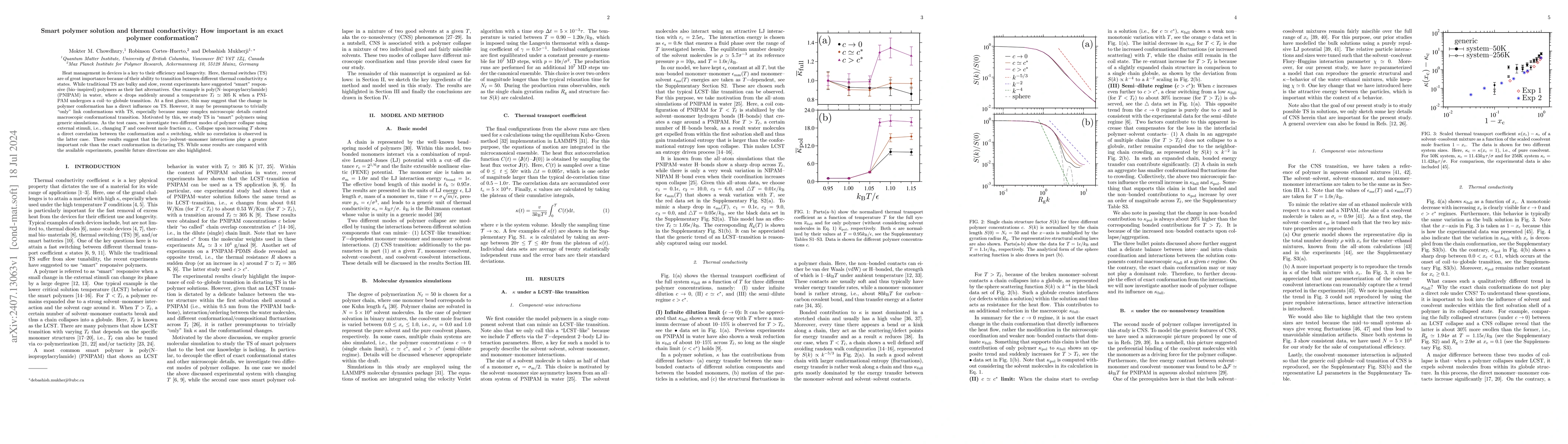 Thumbnail for Smart polymer solution and thermal conductivity: How important is an
  exact polymer conformation?