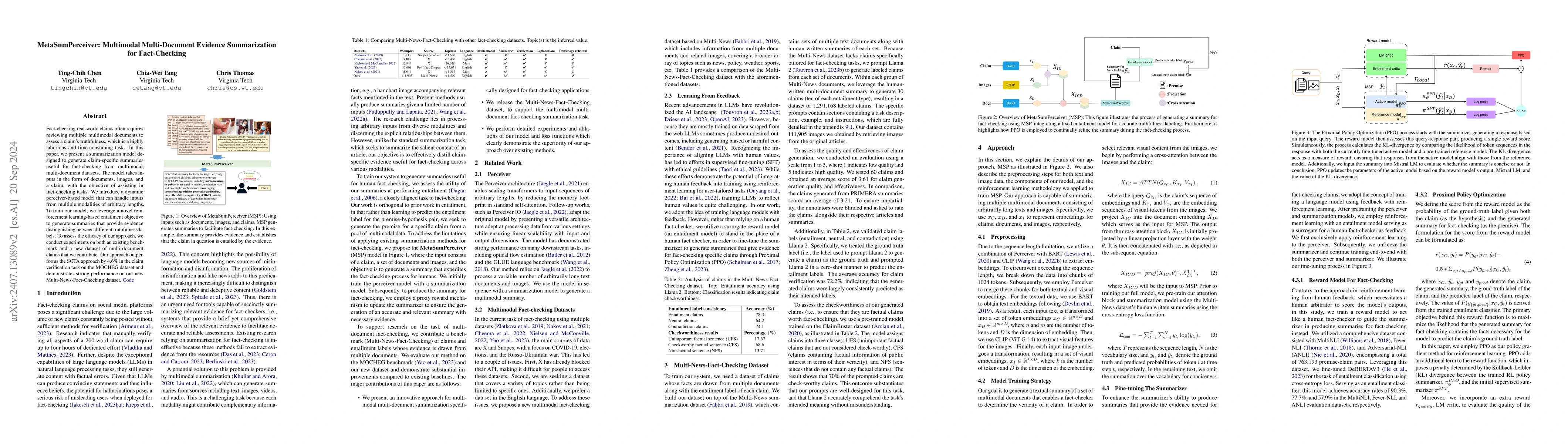 Thumbnail for MetaSumPerceiver: Multimodal Multi-Document Evidence Summarization for
  Fact-Checking