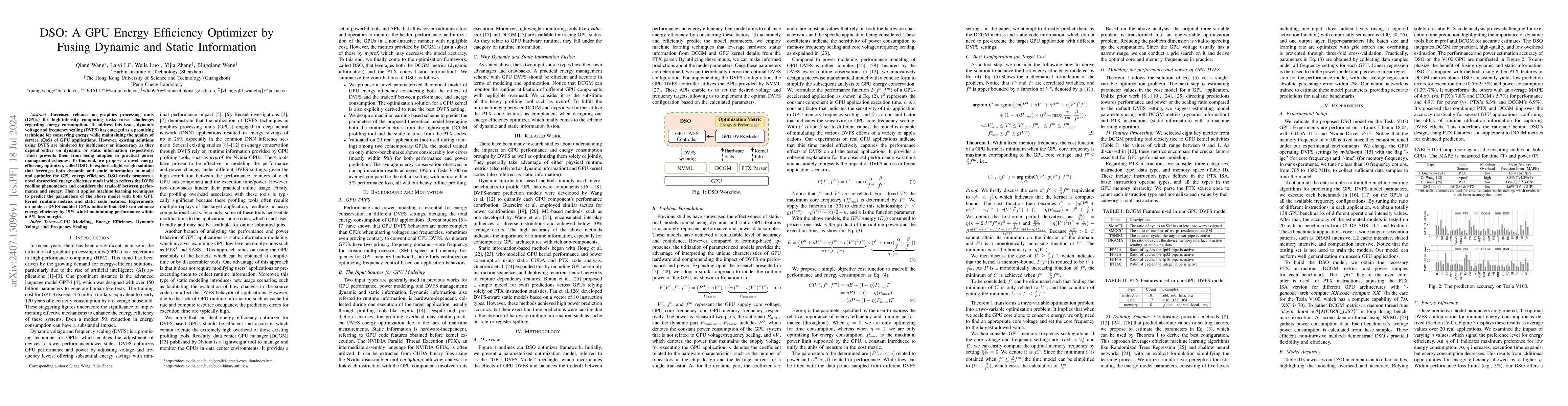 Thumbnail for DSO: A GPU Energy Efficiency Optimizer by Fusing Dynamic and Static
  Information