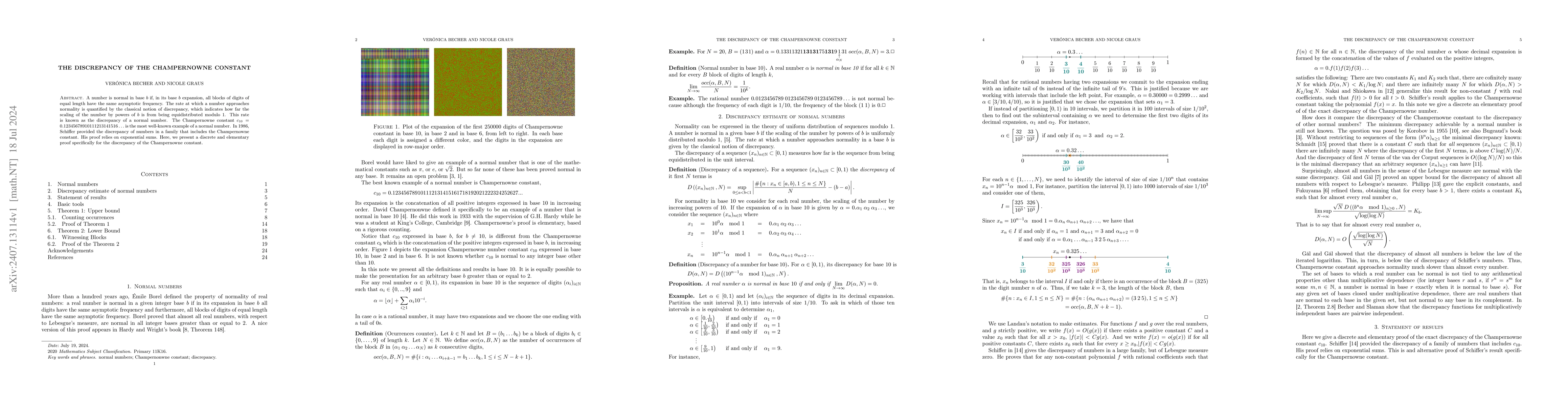 Thumbnail for The discrepancy of the Champernowne constant