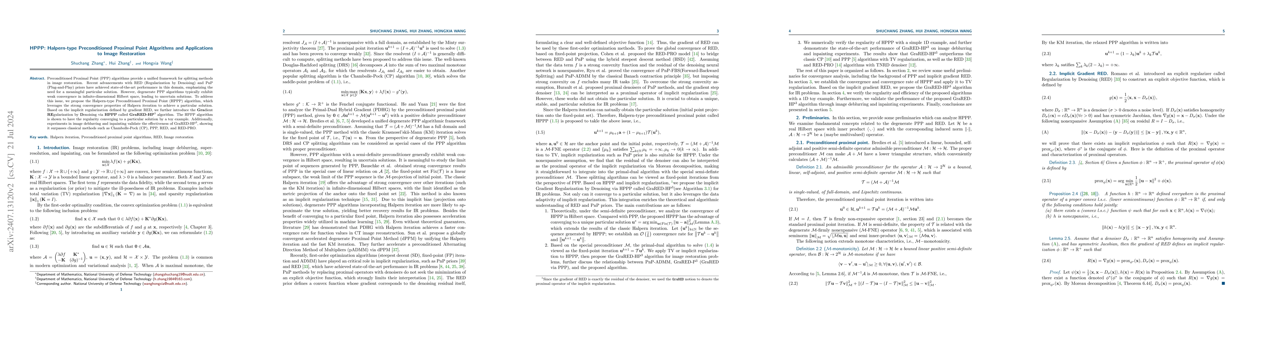 Thumbnail for HPPP: Halpern-type Preconditioned Proximal Point Algorithms and
  Applications to Image Restoration