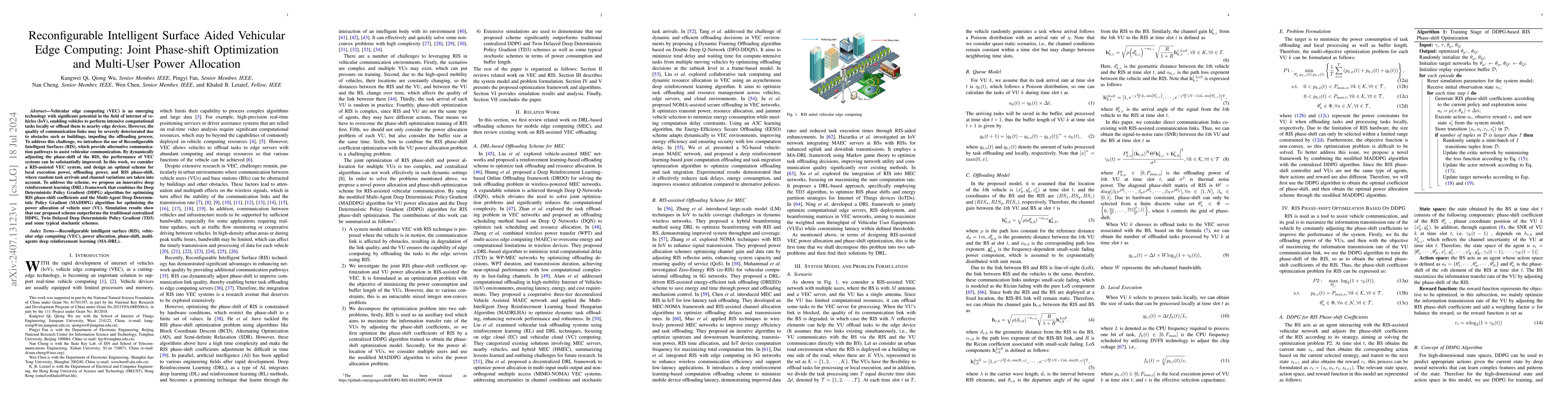 Thumbnail for Reconfigurable Intelligent Surface Aided Vehicular Edge Computing: Joint
  Phase-shift Optimization and Multi-User Power Allocation