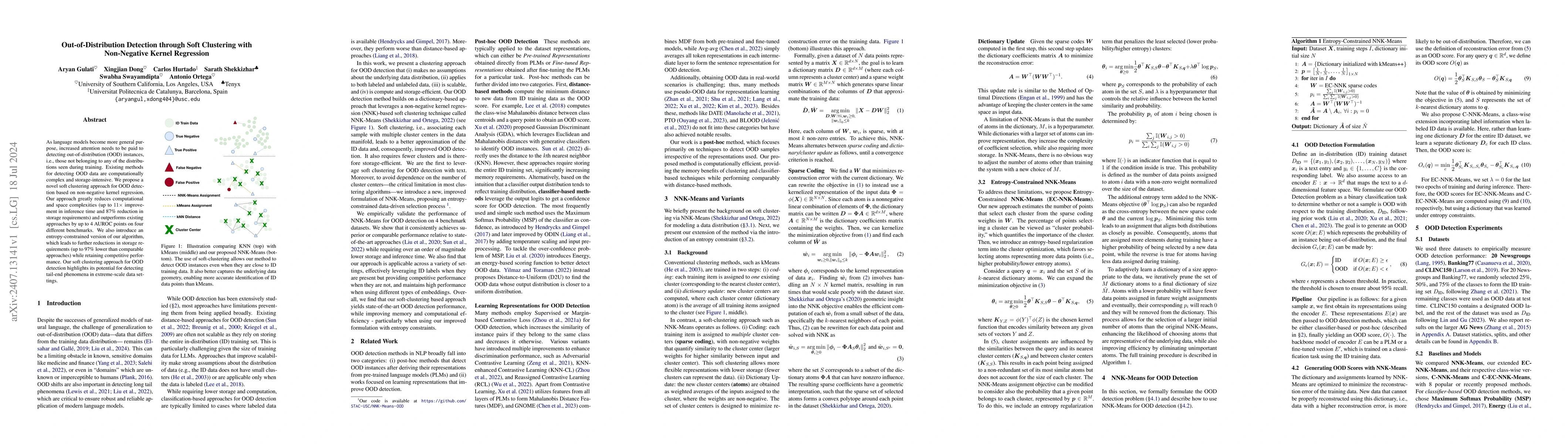 Thumbnail for Out-of-Distribution Detection through Soft Clustering with Non-Negative
  Kernel Regression