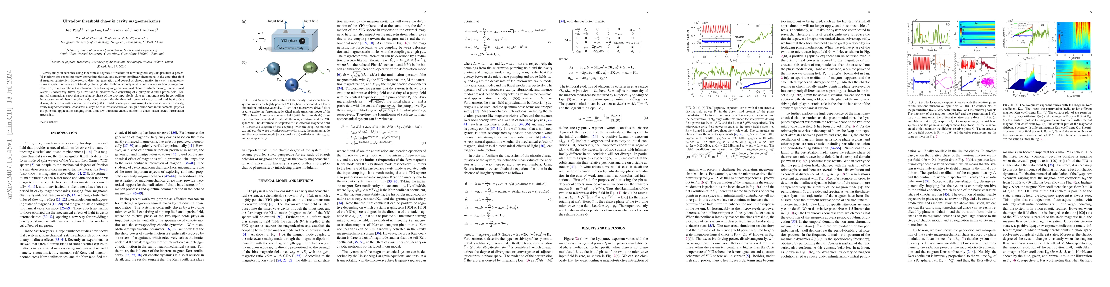 Thumbnail for Ultra-low threshold chaos in cavity magnomechanics