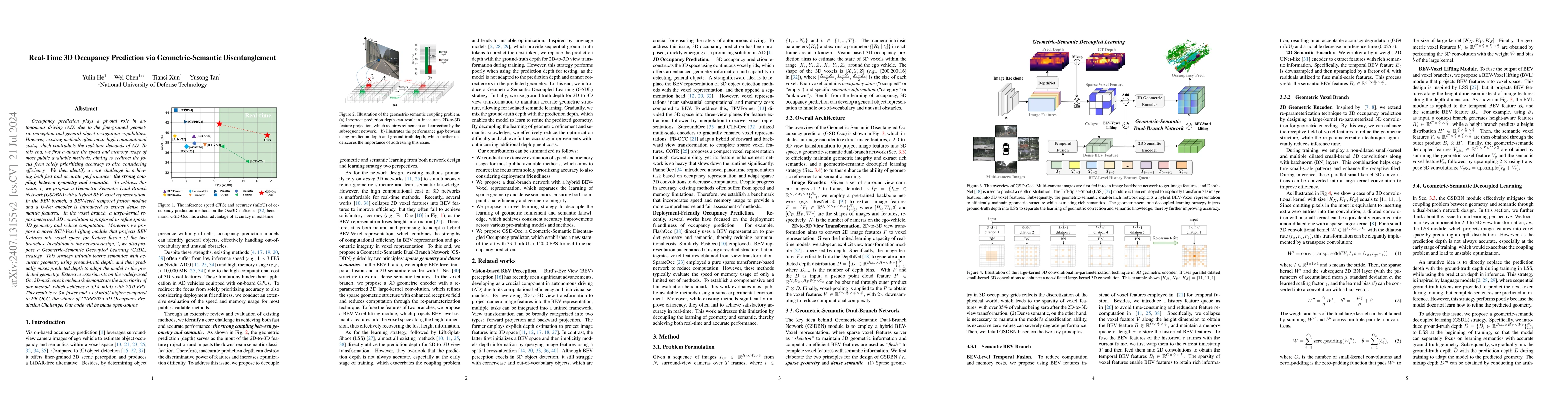 Thumbnail for Real-Time 3D Occupancy Prediction via Geometric-Semantic Disentanglement
