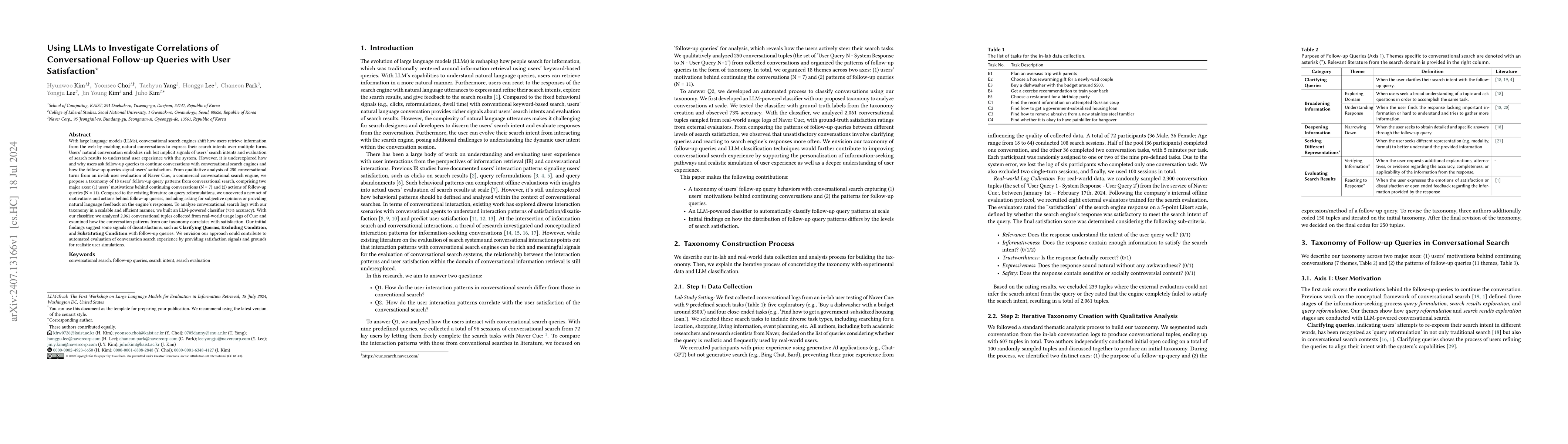 Thumbnail for Using LLMs to Investigate Correlations of Conversational Follow-up
  Queries with User Satisfaction