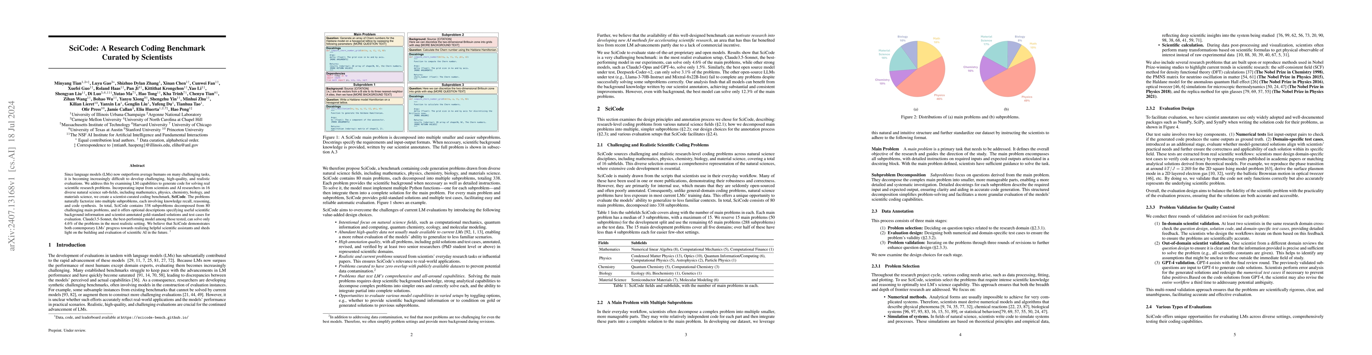Thumbnail for SciCode: A Research Coding Benchmark Curated by Scientists