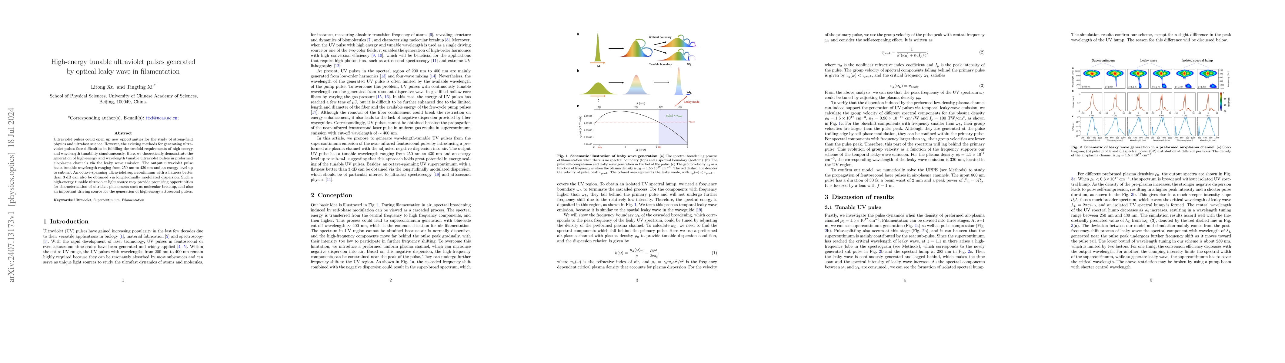 Thumbnail for High-energy tunable ultraviolet pulses generated by optical leaky wave
  in filamentation