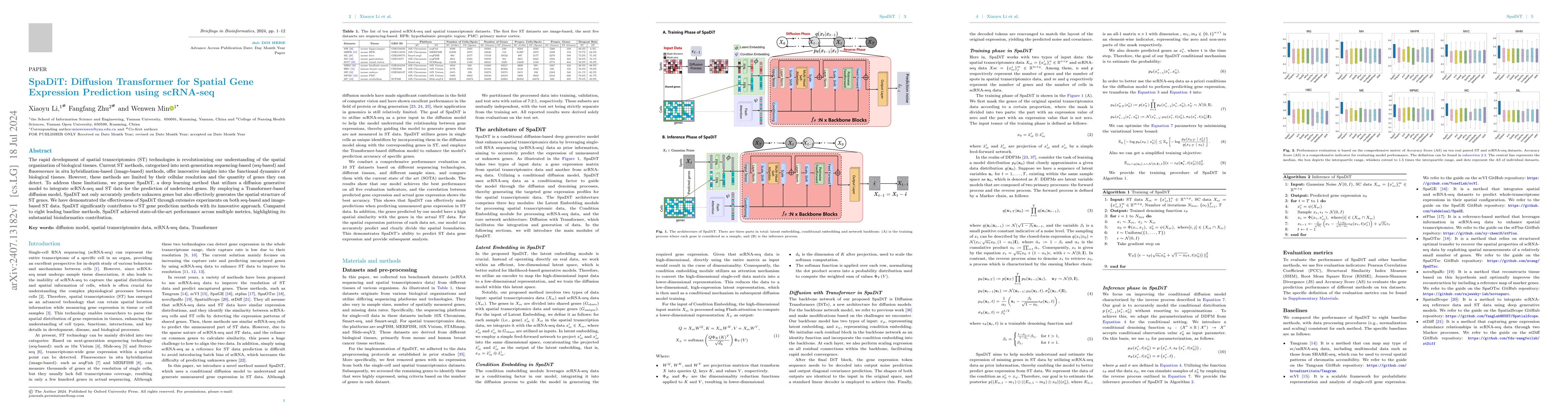 Thumbnail for SpaDiT: Diffusion Transformer for Spatial Gene Expression Prediction
  using scRNA-seq