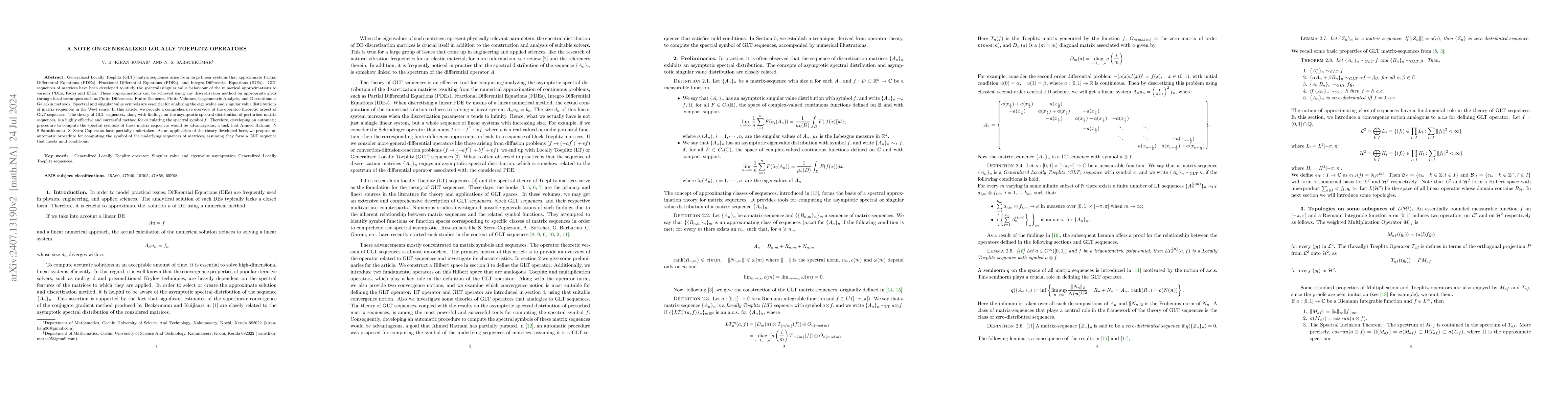 Thumbnail for A Note on Generalized Locally Toeplitz Operators