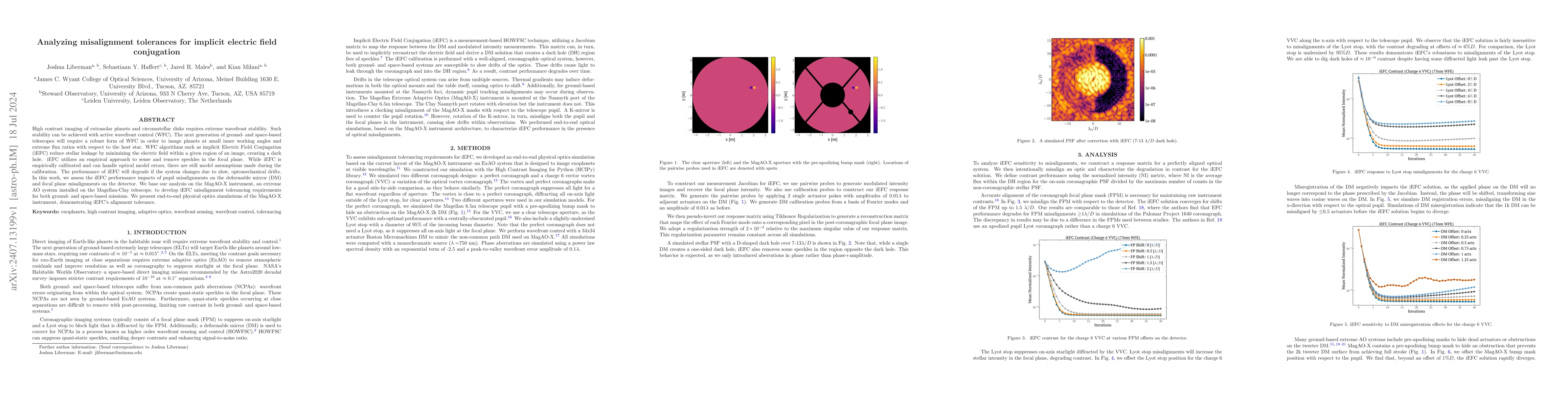 Thumbnail for Analyzing Misalignment Tolerances for Implicit Electric Field
  Conjugation