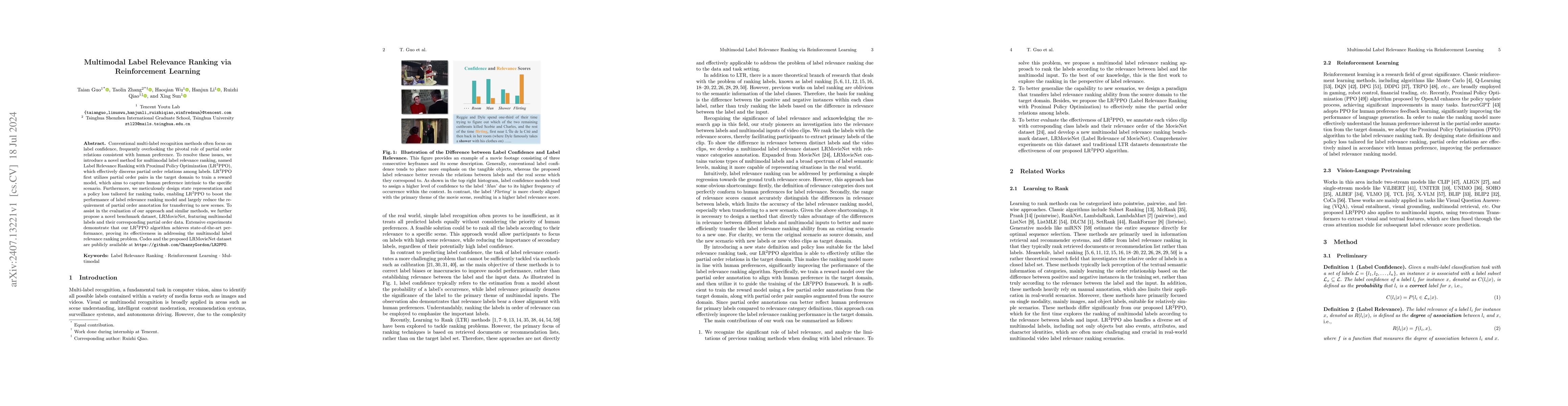 Thumbnail for Multimodal Label Relevance Ranking via Reinforcement Learning