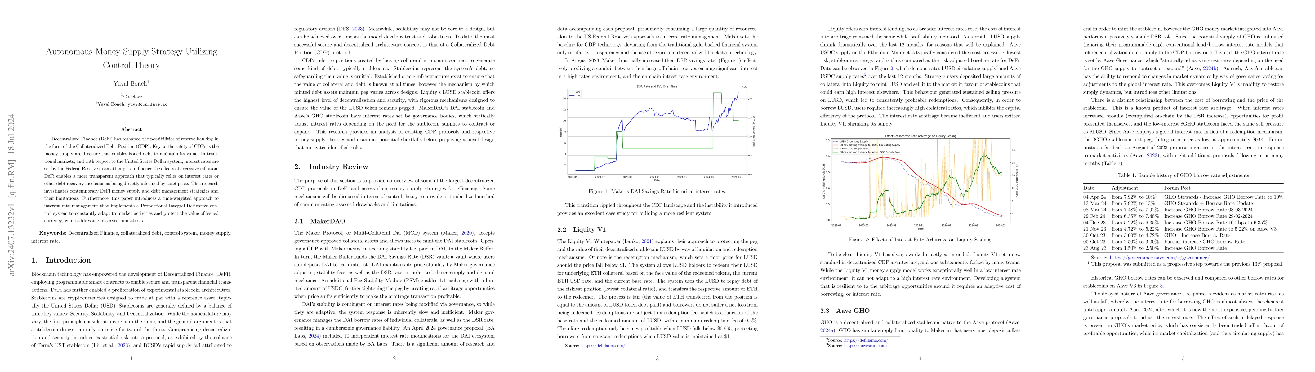 Thumbnail for Autonomous Money Supply Strategy Utilizing Control Theory