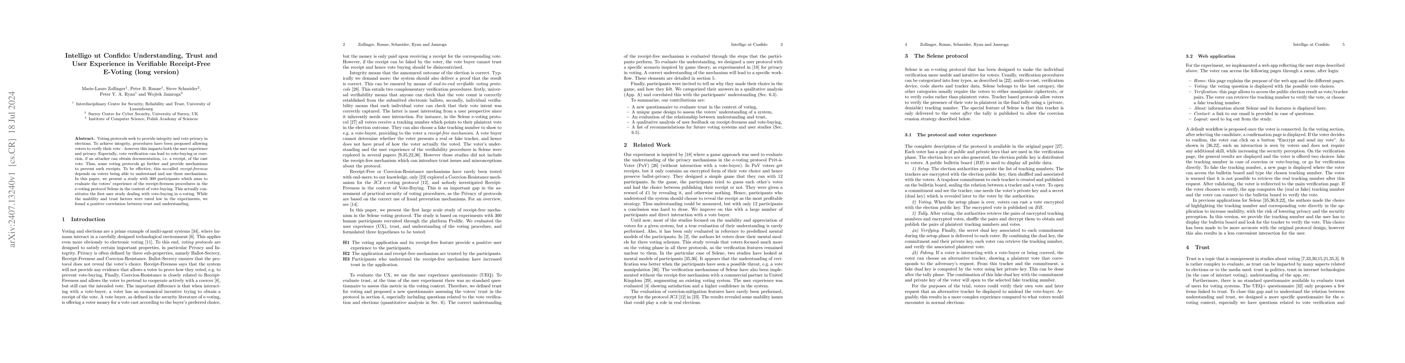 Thumbnail for Intelligo ut Confido: Understanding, Trust and User Experience in
  Verifiable Receipt-Free E-Voting (long version)