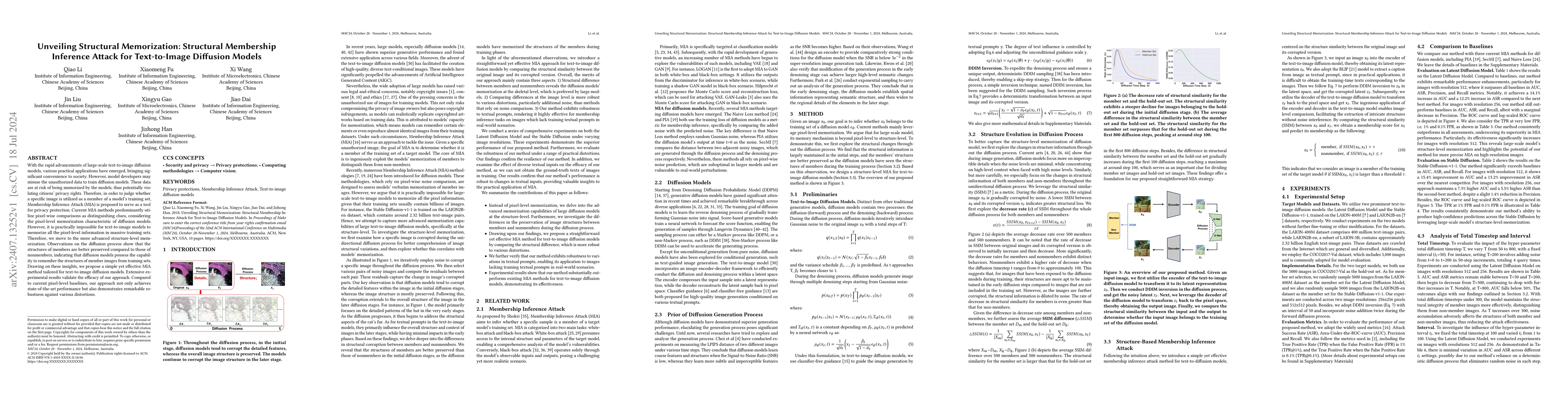 Thumbnail for Unveiling Structural Memorization: Structural Membership Inference
  Attack for Text-to-Image Diffusion Models