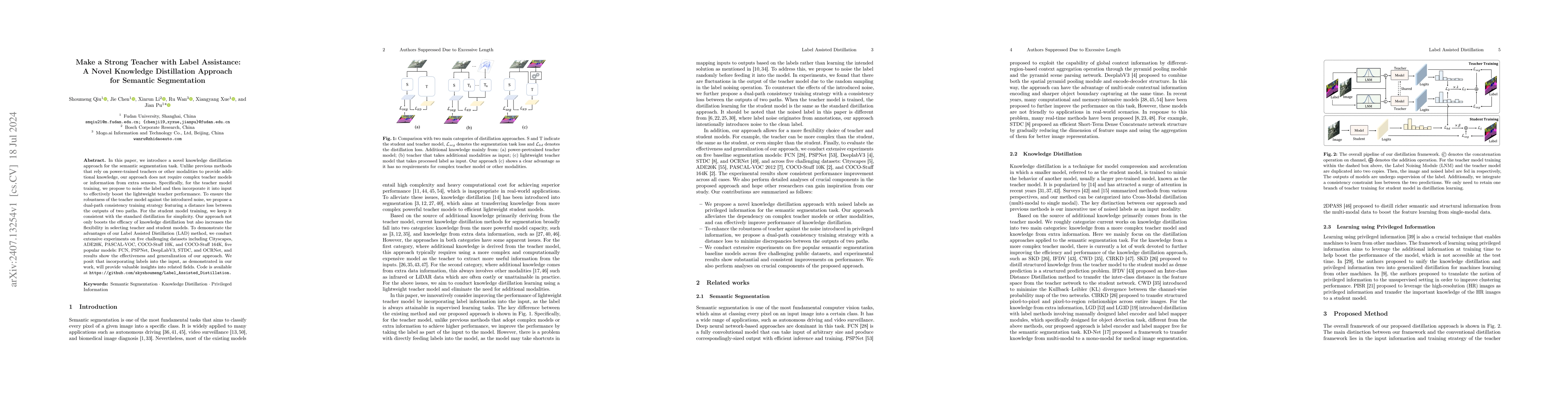 Thumbnail for Make a Strong Teacher with Label Assistance: A Novel Knowledge
  Distillation Approach for Semantic Segmentation