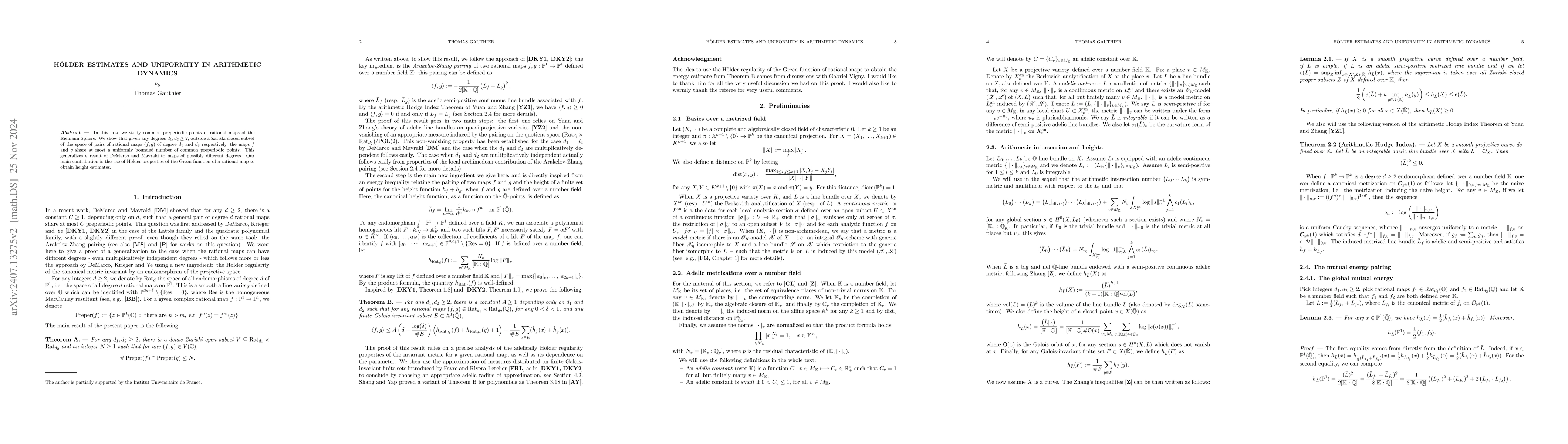 Thumbnail for Hölder estimates and uniformity in arithmetic dynamics