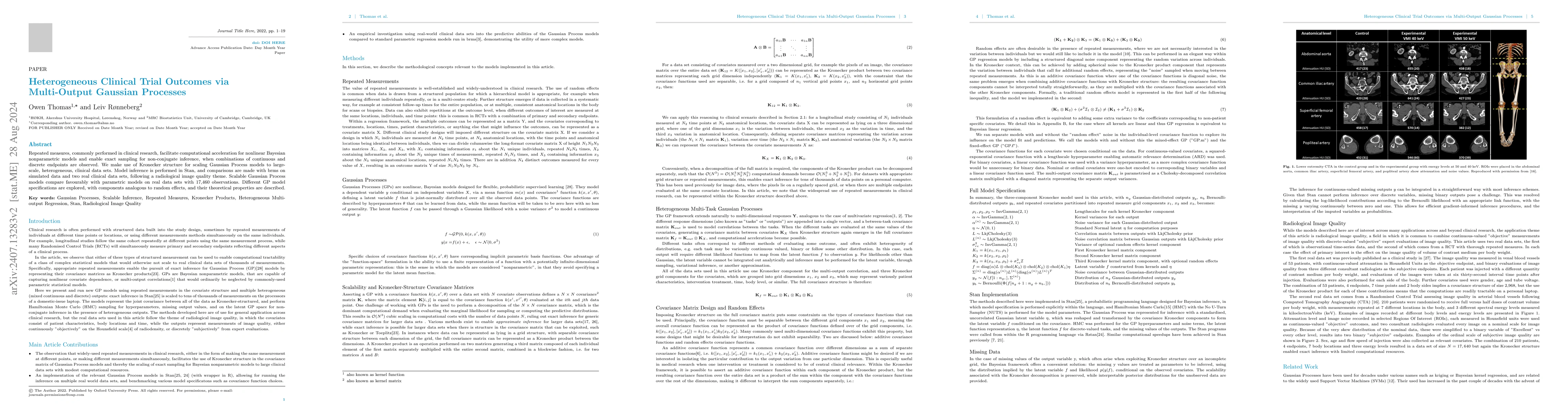 Thumbnail for Heterogeneous Clinical Trial Outcomes via Multi-Output Gaussian
  Processes
