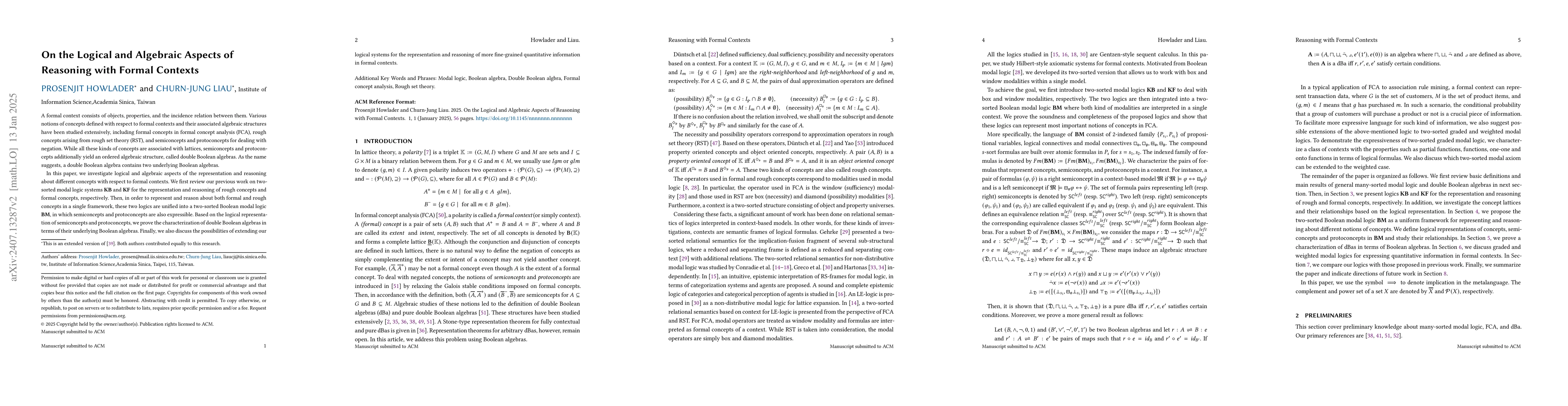 Thumbnail for On the Logical and Algebraic Aspects of Reasoning with Formal Contexts
